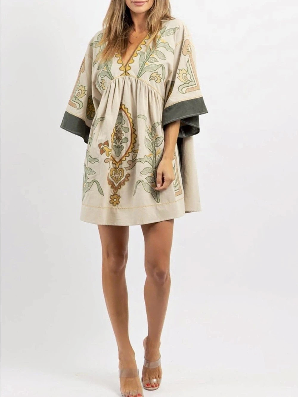Oversized Embroidered Dress